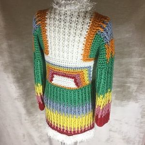 Rare - UNIF Hendrix crochet rainbow fur sweater 🌈 festival rave boho